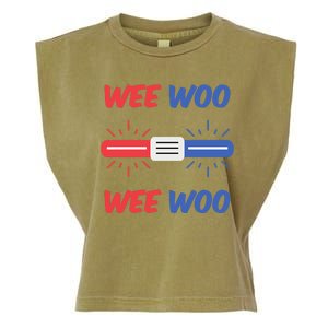 Wee Woo Police Car Funny Garment-Dyed Women's Muscle Tee