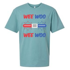 Wee Woo Police Car Funny Sueded Cloud Jersey T-Shirt