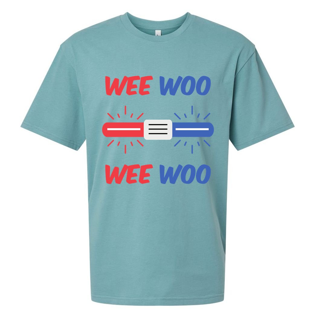 Wee Woo Police Car Funny Sueded Cloud Jersey T-Shirt