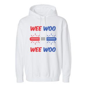 Wee Woo Police Car Funny Garment-Dyed Fleece Hoodie