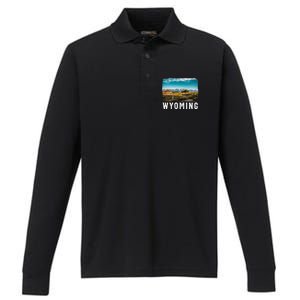 Wyoming Wyoming Pride Wyoming Native Performance Long Sleeve Polo