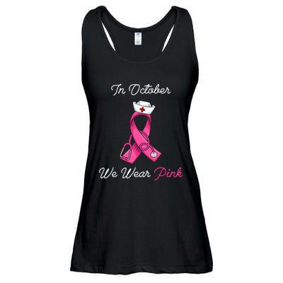 We Wear P.I.N.K. Cute Stethoscope Breast Cancer Nurse Ladies Essential Flowy Tank