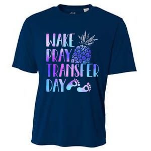 Women Wake Pray Transfer Day Cute Ivf Mom Infertility Cooling Performance Crew T-Shirt