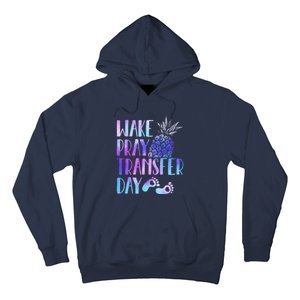 Women Wake Pray Transfer Day Cute Ivf Mom Infertility Hoodie