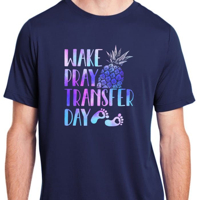 Women Wake Pray Transfer Day Cute Ivf Mom Infertility Adult ChromaSoft Performance T-Shirt