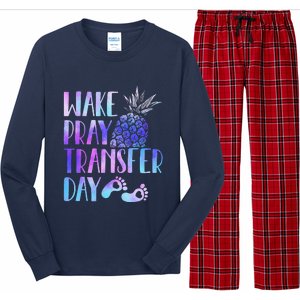 Women Wake Pray Transfer Day Cute Ivf Mom Infertility Long Sleeve Pajama Set