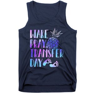 Women Wake Pray Transfer Day Cute Ivf Mom Infertility Tank Top