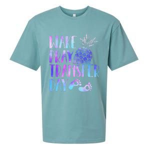 Women Wake Pray Transfer Day Cute Ivf Mom Infertility Sueded Cloud Jersey T-Shirt