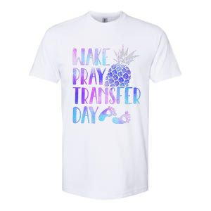 Women Wake Pray Transfer Day Cute Ivf Mom Infertility Softstyle CVC T-Shirt