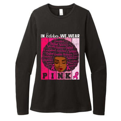 We Wear Pink In October Breast Cancer African Womens CVC Long Sleeve Shirt