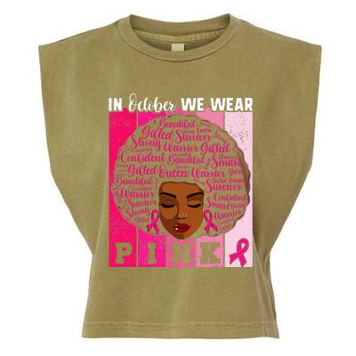 We Wear Pink In October Breast Cancer African Garment-Dyed Women's Muscle Tee