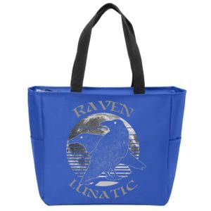 Wiccan Witch Pagan Occult Raven Lunatic Retro Moon Gift Zip Tote Bag