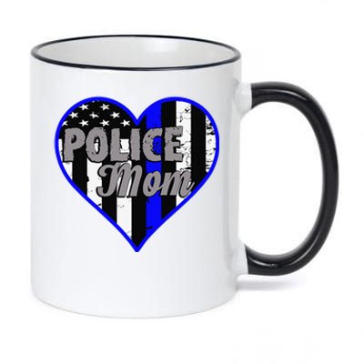 Womens Women's Police Mom Law Enforcement Mother's Day Gift 11oz Black Color Changing Mug