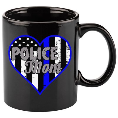 Womens Women's Police Mom Law Enforcement Mother's Day Gift 11oz C Handle Ceramic Mug