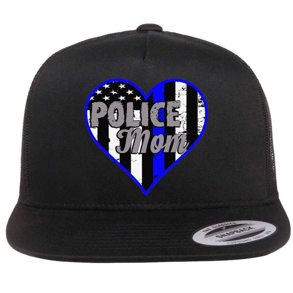 Womens Women's Police Mom Law Enforcement Mother's Day Gift Flat Bill Trucker Hat
