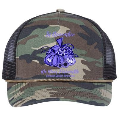 we wear periwinkle pumpkin stomach cancer awareness Retro Rope Trucker Hat Cap