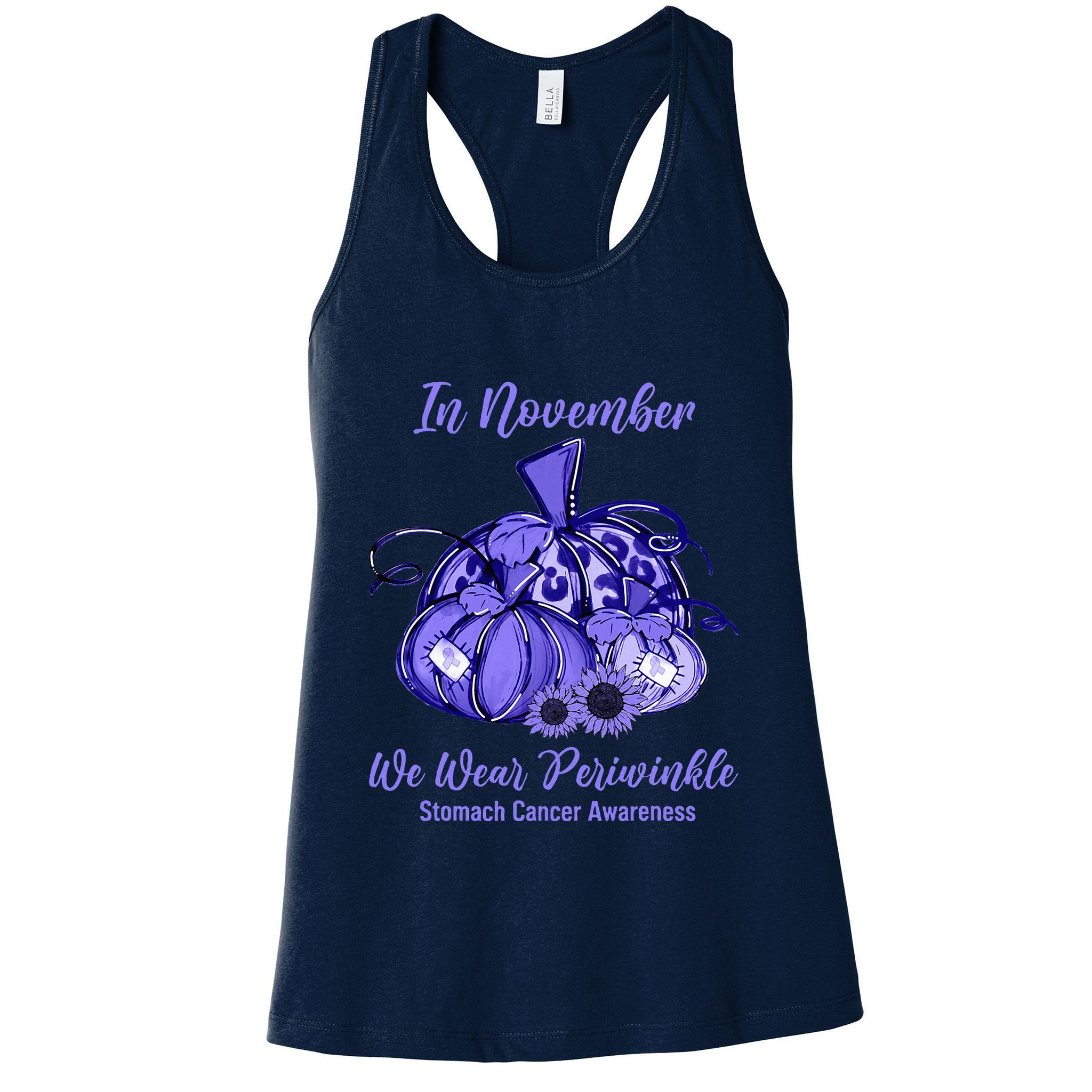 we wear periwinkle pumpkin stomach cancer awareness Womens Tank Top
