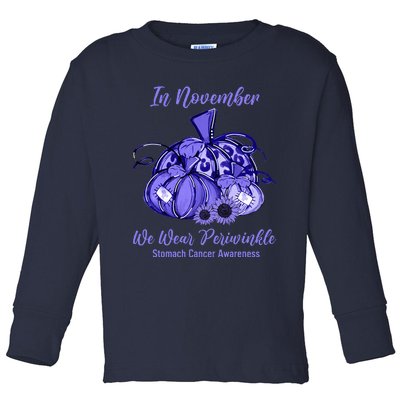 we wear periwinkle pumpkin stomach cancer awareness Toddler Long Sleeve Shirt