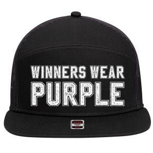 Winners Wear Purple Color War Camp Team Game Competition 7 Panel Mesh Trucker Snapback Hat