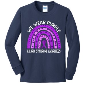 We Wear Purple For Aicardi Syndrome Awareness Kids Long Sleeve Shirt