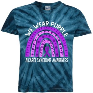 We Wear Purple For Aicardi Syndrome Awareness Kids Tie-Dye T-Shirt