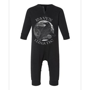 Wiccan Witch Pagan Occult Raven Lunatic Retro Moon Gift Infant Fleece One Piece