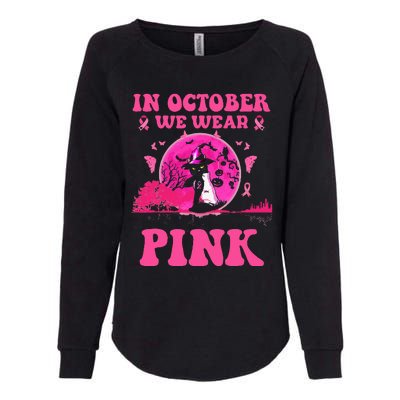 We Wear P.I.N.K Ribbon Cat Halloween Breast Cancer Womens California Wash Sweatshirt