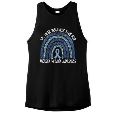 We Wear Perwinkle Blue Norexia Nervosa Rainbow Gift Ladies PosiCharge Tri-Blend Wicking Tank