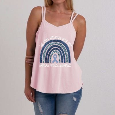 We Wear Perwinkle Blue Norexia Nervosa Rainbow Gift Women's Strappy Tank