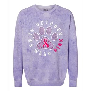 We Wear P.I.N.K Dog Cat Paw Breast Cancer Awareness Colorblast Crewneck Sweatshirt