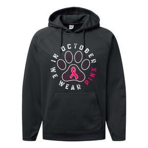 We Wear P.I.N.K Dog Cat Paw Breast Cancer Awareness Performance Fleece Hoodie