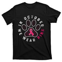 We Wear P.I.N.K Dog Cat Paw Breast Cancer Awareness T-Shirt