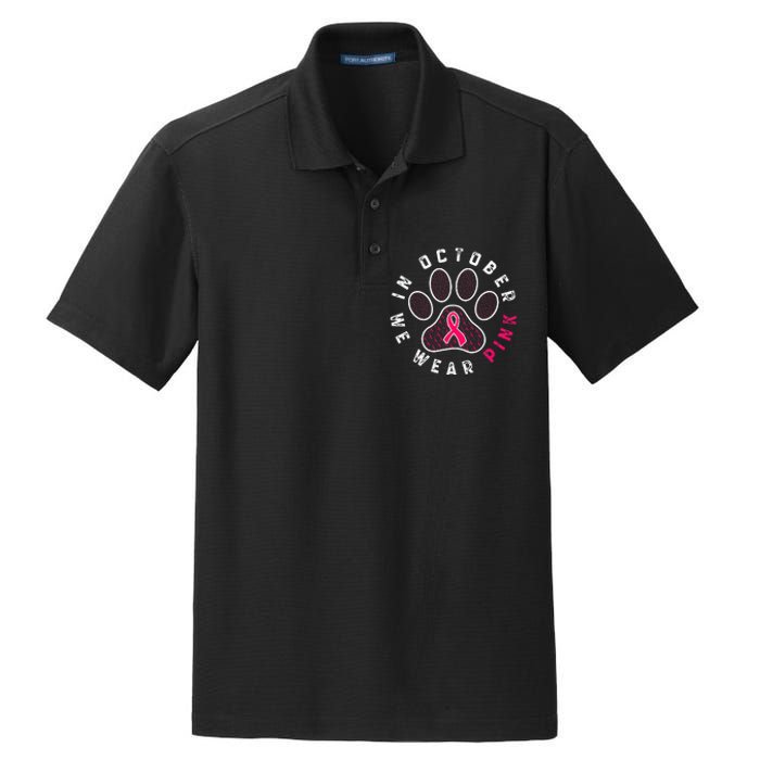 We Wear P.I.N.K Dog Cat Paw Breast Cancer Awareness Dry Zone Grid Polo