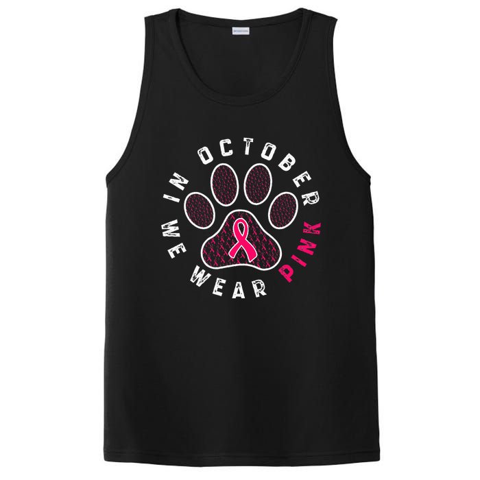 We Wear P.I.N.K Dog Cat Paw Breast Cancer Awareness PosiCharge Competitor Tank