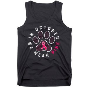 We Wear P.I.N.K Dog Cat Paw Breast Cancer Awareness Tank Top