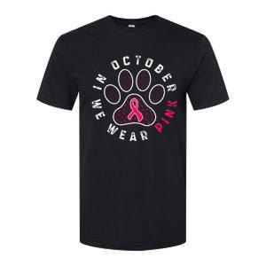 We Wear P.I.N.K Dog Cat Paw Breast Cancer Awareness Softstyle CVC T-Shirt