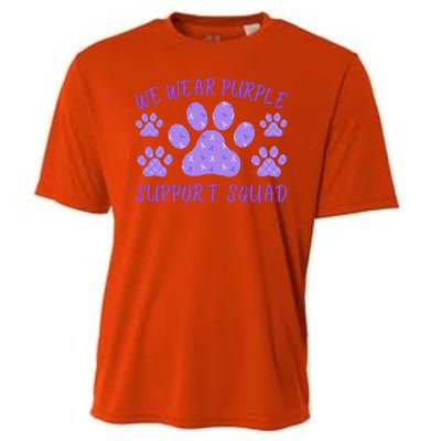 We Wear Purple Domestic Violence Awareness Purple Ribbon Dog Paws Cat Paws Cooling Performance Crew T-Shirt