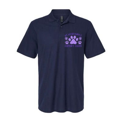 We Wear Purple Domestic Violence Awareness Purple Ribbon Dog Paws Cat Paws Softstyle Adult Sport Polo