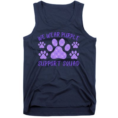 We Wear Purple Domestic Violence Awareness Purple Ribbon Dog Paws Cat Paws Tank Top