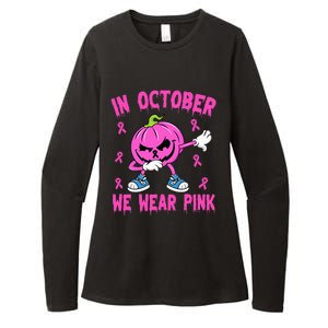 We Wear P.I.N.K Breast Cancer Pumpkin Halloween Womens CVC Long Sleeve Shirt