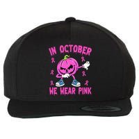 We Wear P.I.N.K Breast Cancer Pumpkin Halloween Wool Snapback Cap