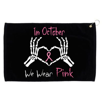 We Wear P.I.N.K Breast Cancer Skeleton Hand Heart Grommeted Golf Towel