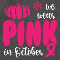 We Wear Pink In October Pumpkin Ribbon Vector Backpack