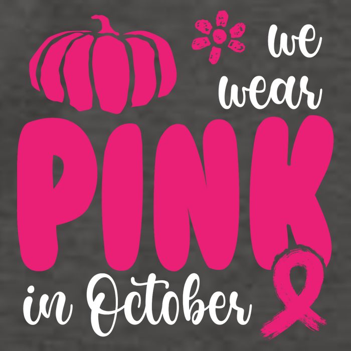 We Wear Pink In October Pumpkin Ribbon Vector Backpack
