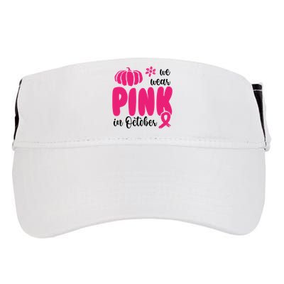 We Wear Pink In October Pumpkin Ribbon Adult Drive Performance Visor