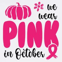 We Wear Pink In October Pumpkin Ribbon Poster