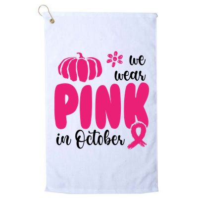 We Wear Pink In October Pumpkin Ribbon Golf Towel