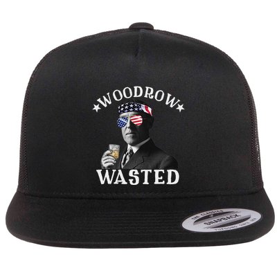 Woodrow Wasted Patriotic Drinking President Woodrow Wilson Flat Bill Trucker Hat