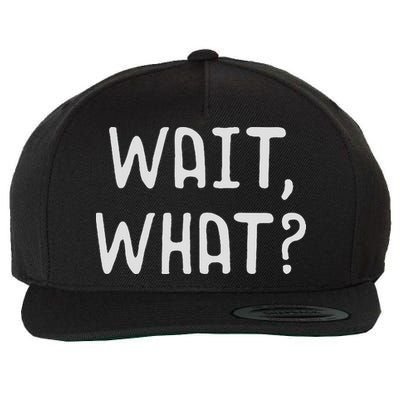 Wait What Popular Slang Quote Gift For Ns Wool Snapback Cap