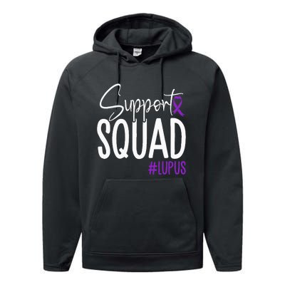 We Wear Purple Lupus Awareness Support Squad Performance Fleece Hoodie